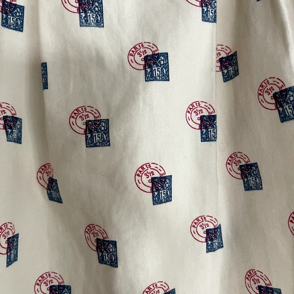 Anthropologie Girls from Savoy Sincerely Paris Halter Dress Sz 0 Cream Blue Red - Picture 12 of 16